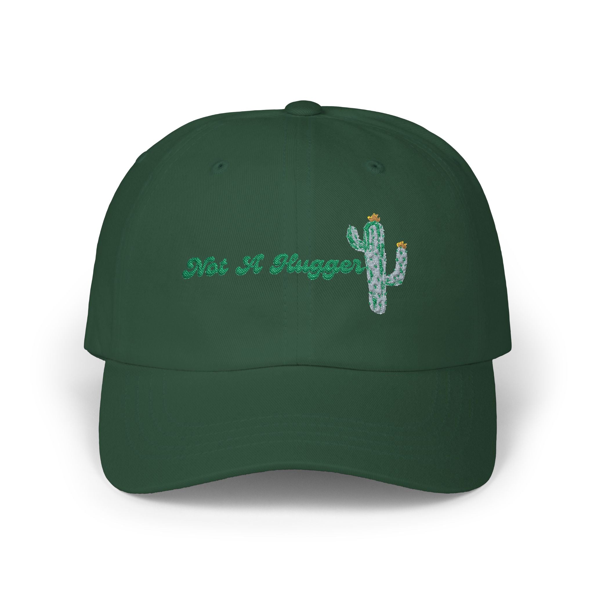Not A Hugger Cactus Embroidered Cap