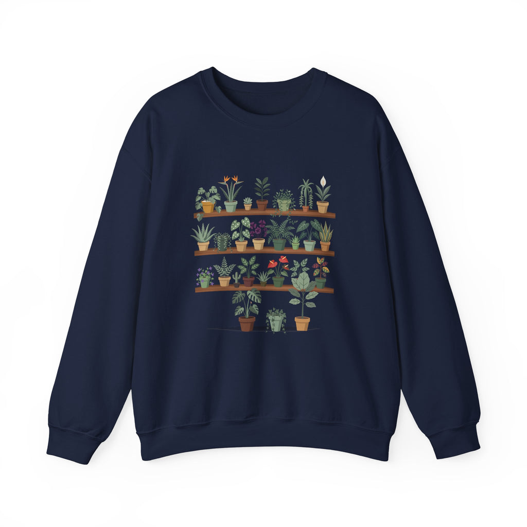 Plant Shelf Crewneck Sweatshirt — Indoor Plant Lover Graphic