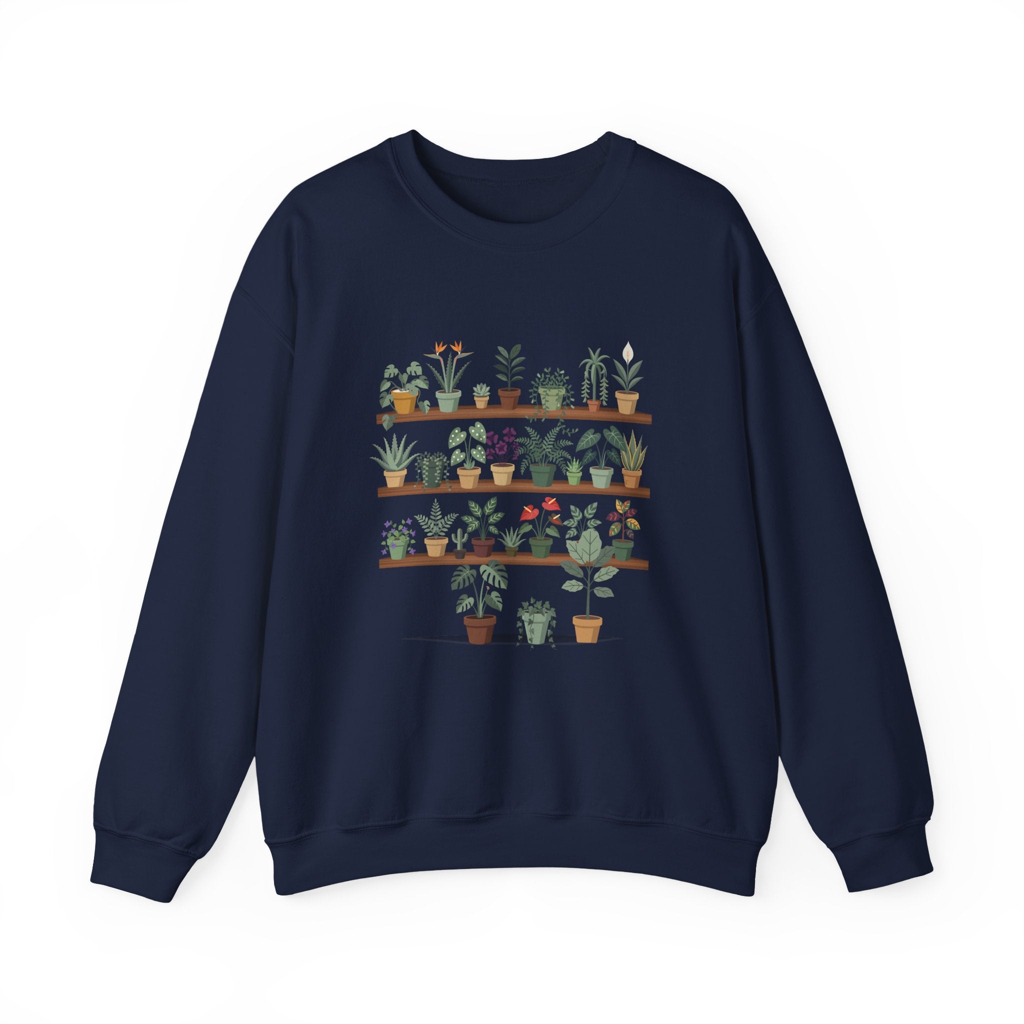 Plant Shelf Crewneck Sweatshirt — Indoor Plant Lover Graphic