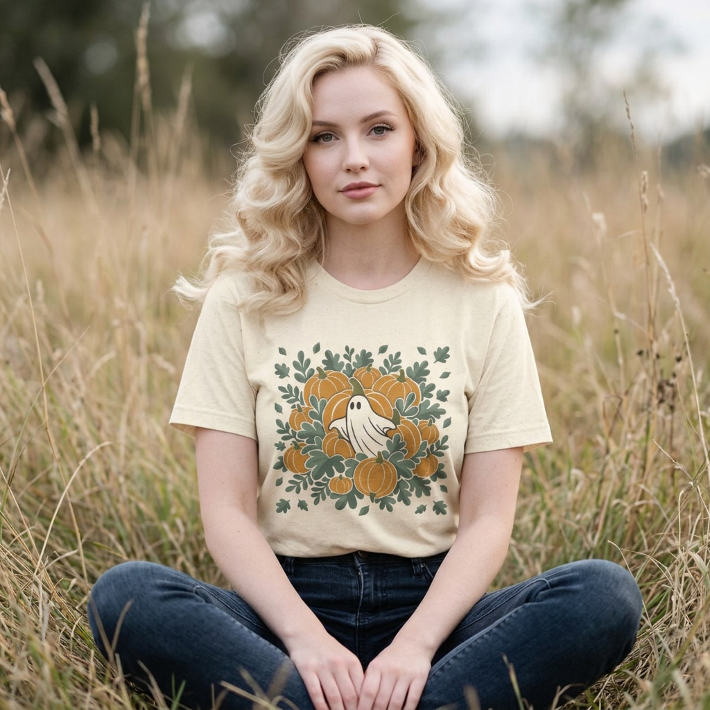 Autumn Ghost Pumpkin T-Shirt