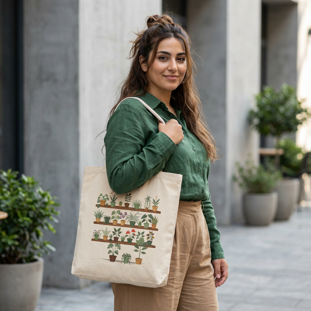 Plant Shelf Canvas Tote Bag