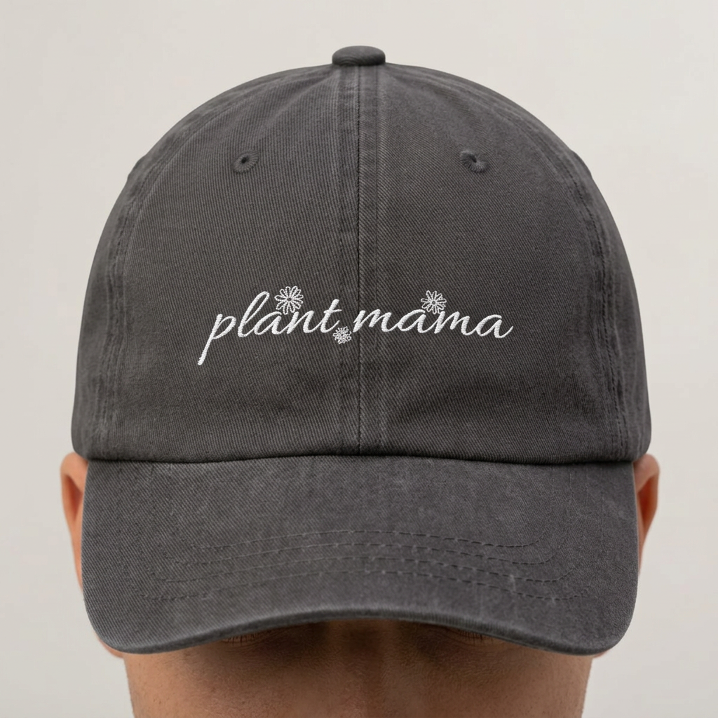 Plant Mama Cap — Embroidered Green Baseball Hat for Plant Lovers