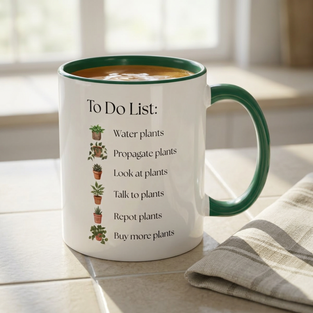 Plant Lover Mug, To-Do List Mug — Cute Gardening Coffee Cup (11oz/15oz)
