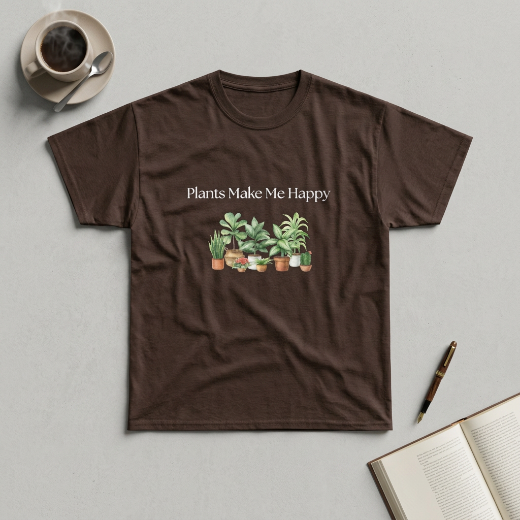 Plants Make Me Happy T-Shirt — Plant Lover Graphic Tee