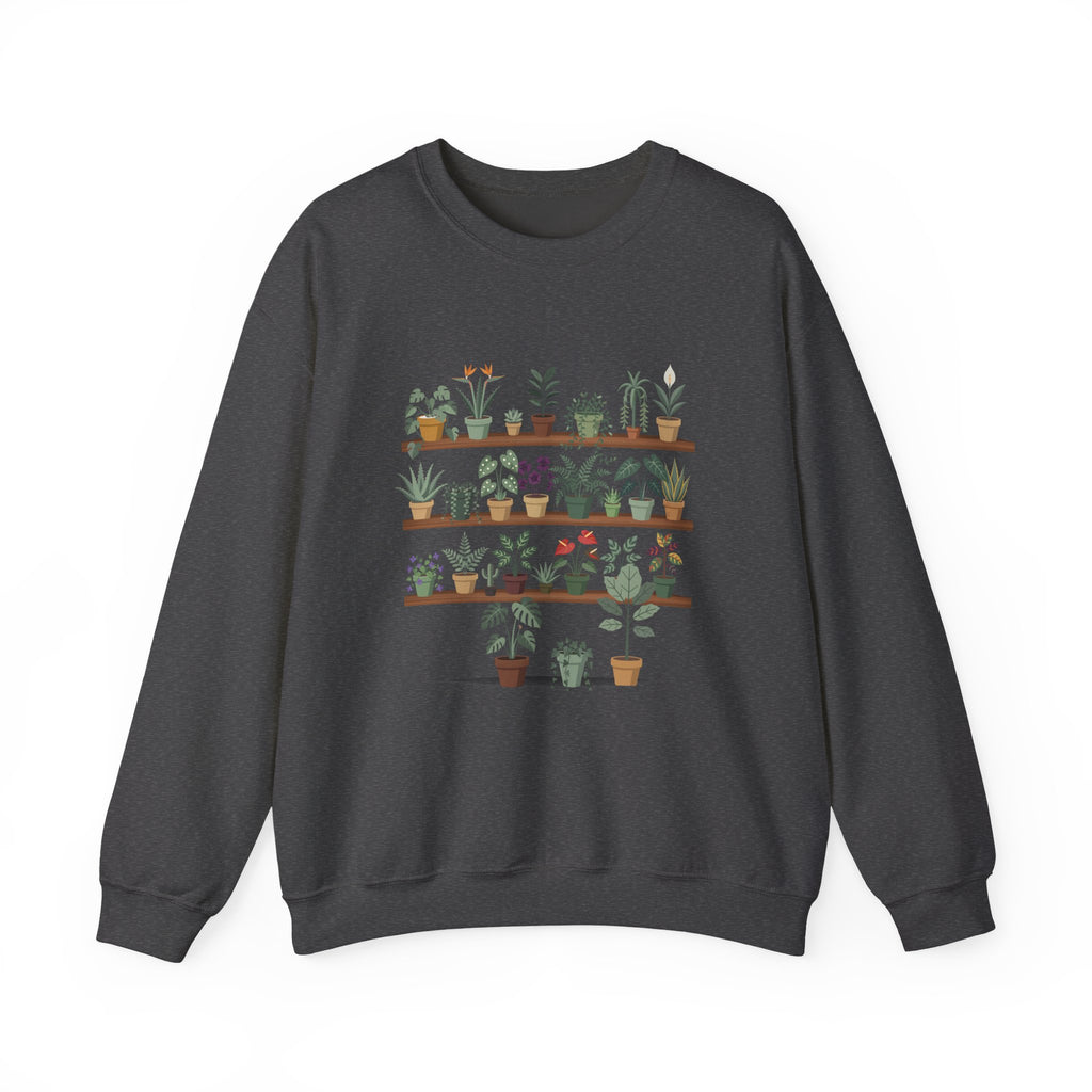 Plant Shelf Crewneck Sweatshirt — Indoor Plant Lover Graphic