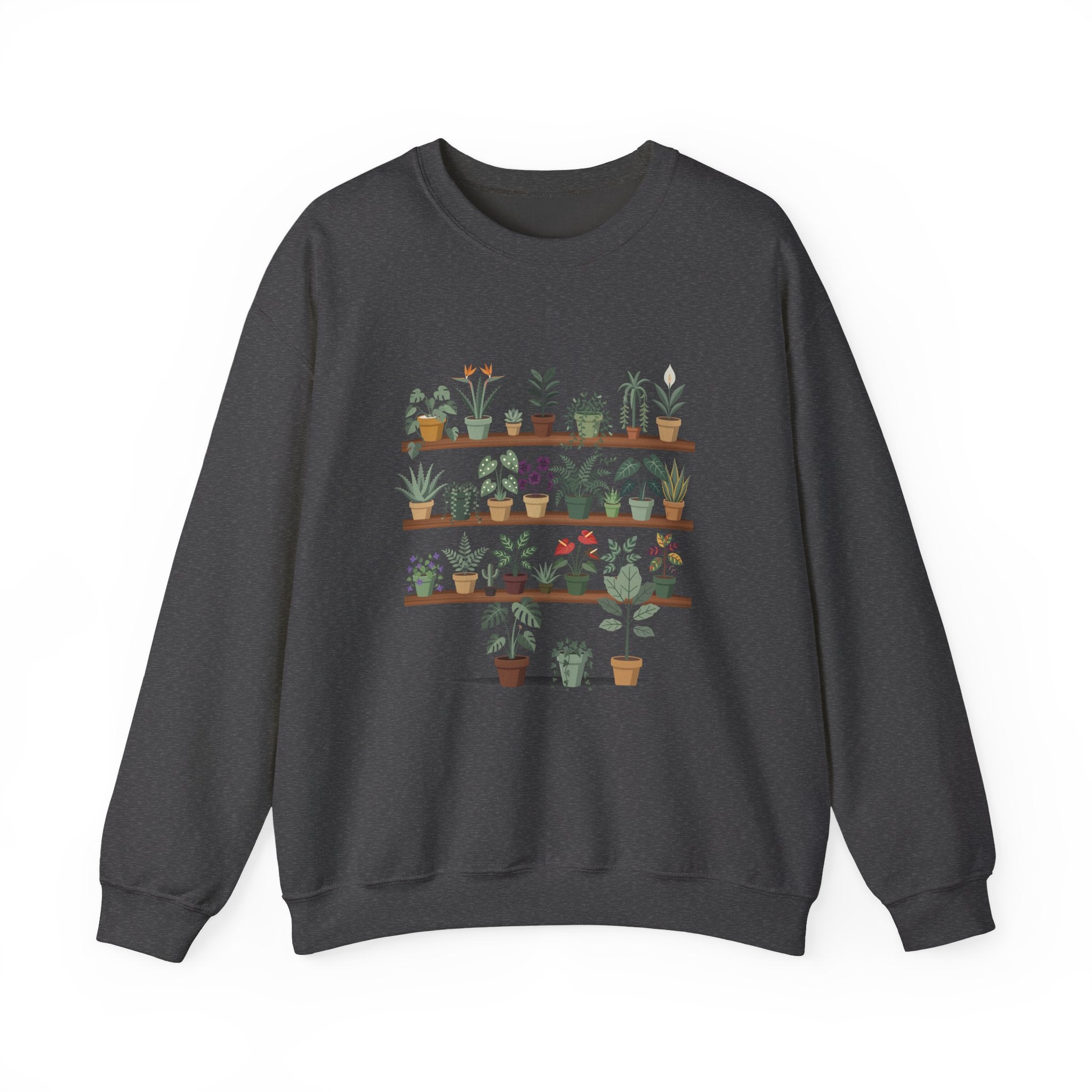 Plant Shelf Crewneck Sweatshirt — Indoor Plant Lover Graphic