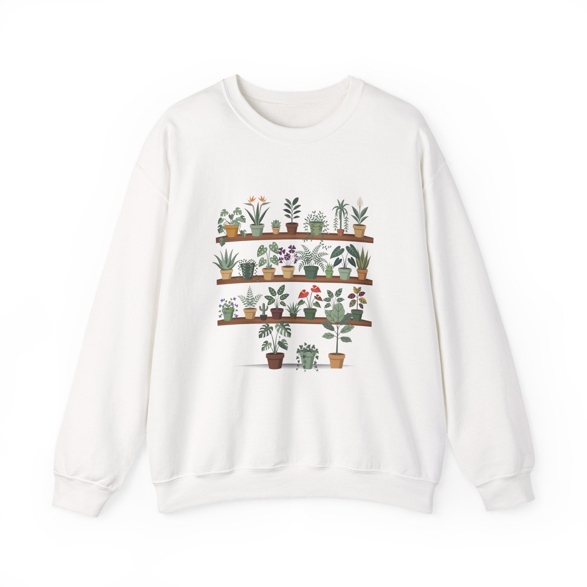 Plant Shelf Crewneck Sweatshirt — Indoor Plant Lover Graphic