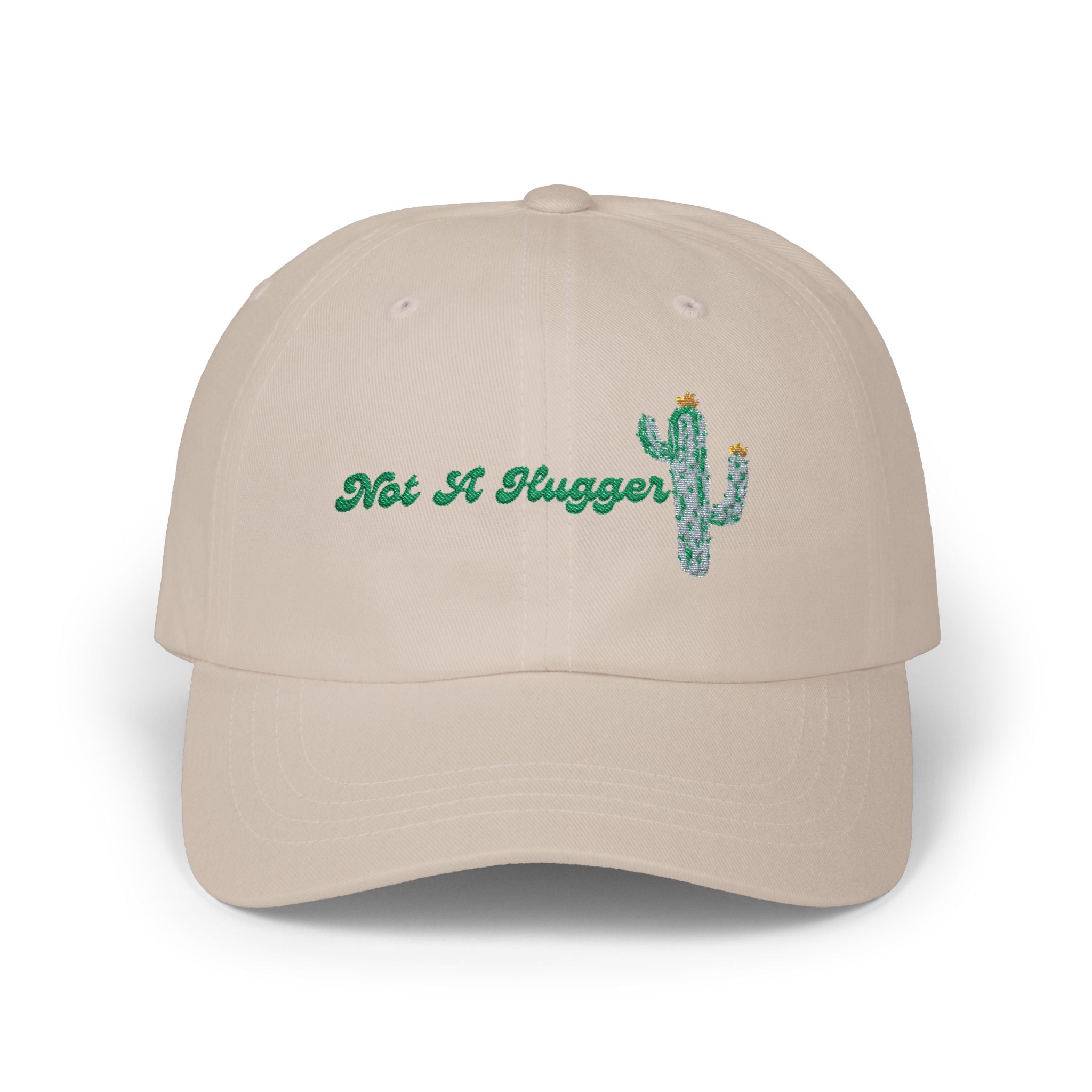 Not A Hugger Cactus Embroidered Cap