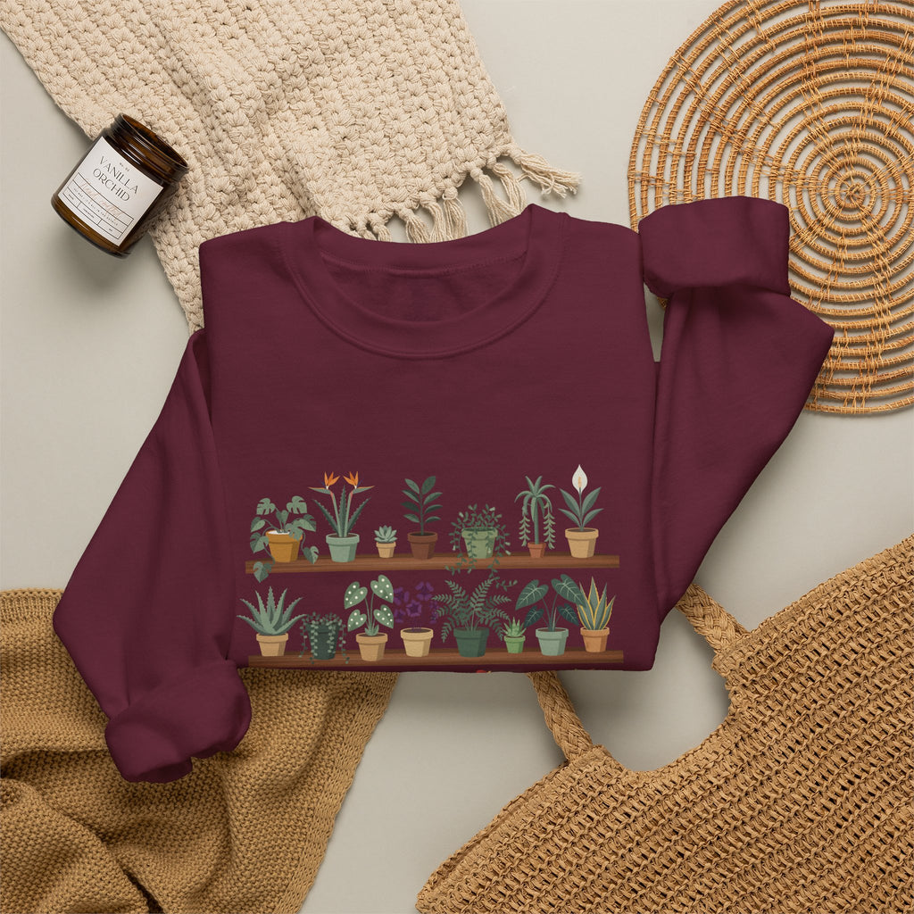 Plant Shelf Crewneck Sweatshirt — Indoor Plant Lover Graphic