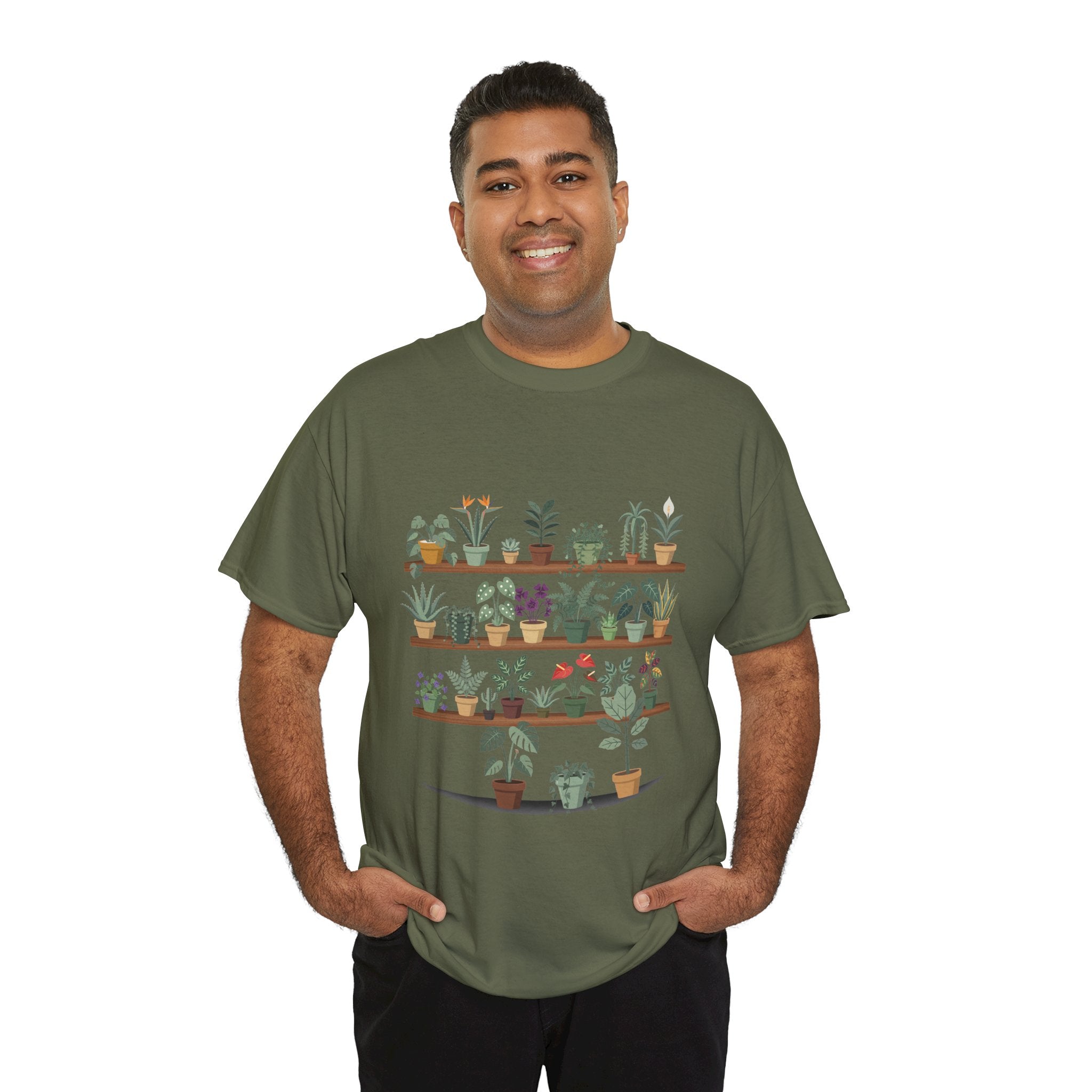 Plant Shelf T‑Shirt — Indoor Succulent & Houseplant Garden Tee